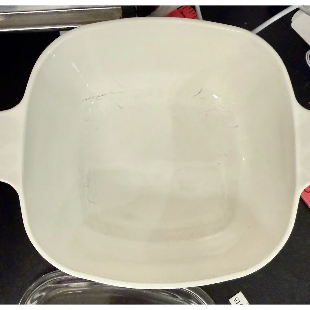 CorningWare Cornflower Blue/White Square Casserole Dish Dutch Oven W/Rack Lids